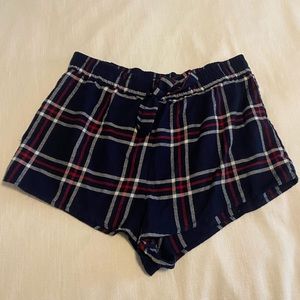 Flannel pajama shorts